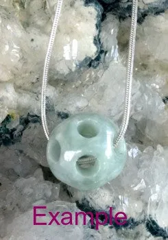 -Hollow Carved Round Jadeite Jade Bead/Pendant 18mm