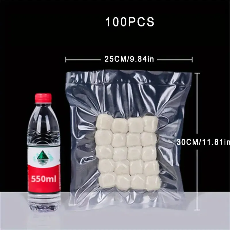 100pcs Textured Vacuum Packaging Pumping Compression Sealer Pre-cut Bags