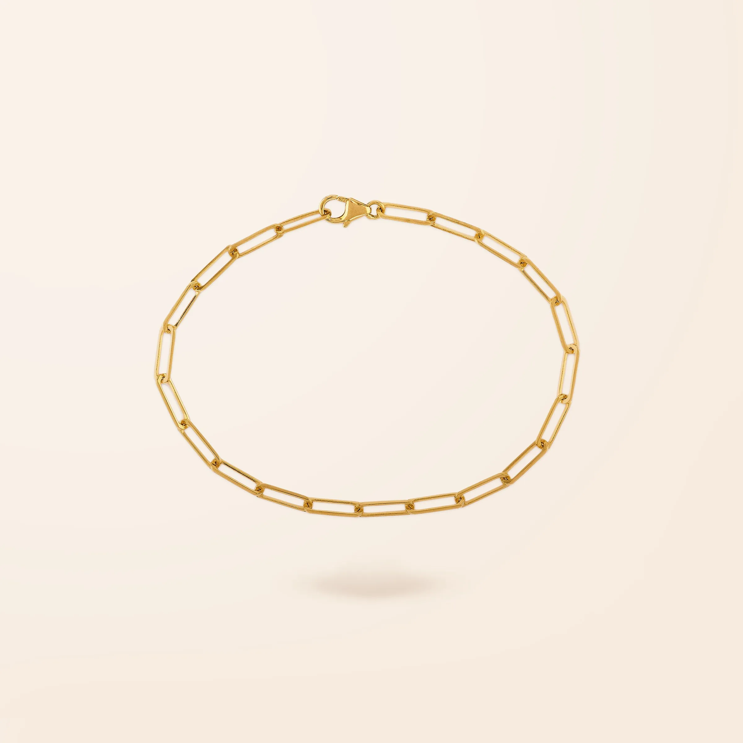 10K Gold Medium Paper Clip Bracelet