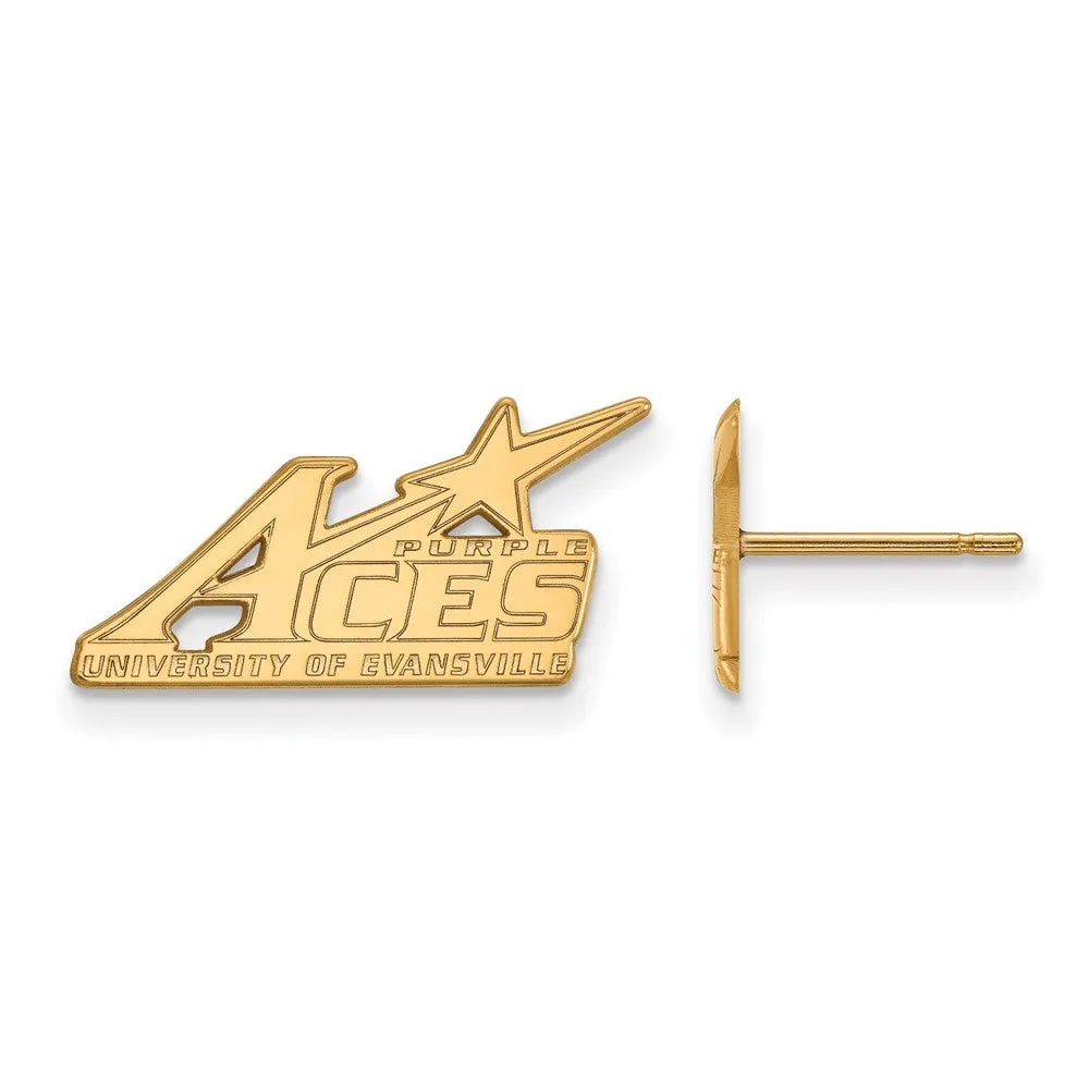 10k Yellow Gold University of Evansville Small Post Earrings