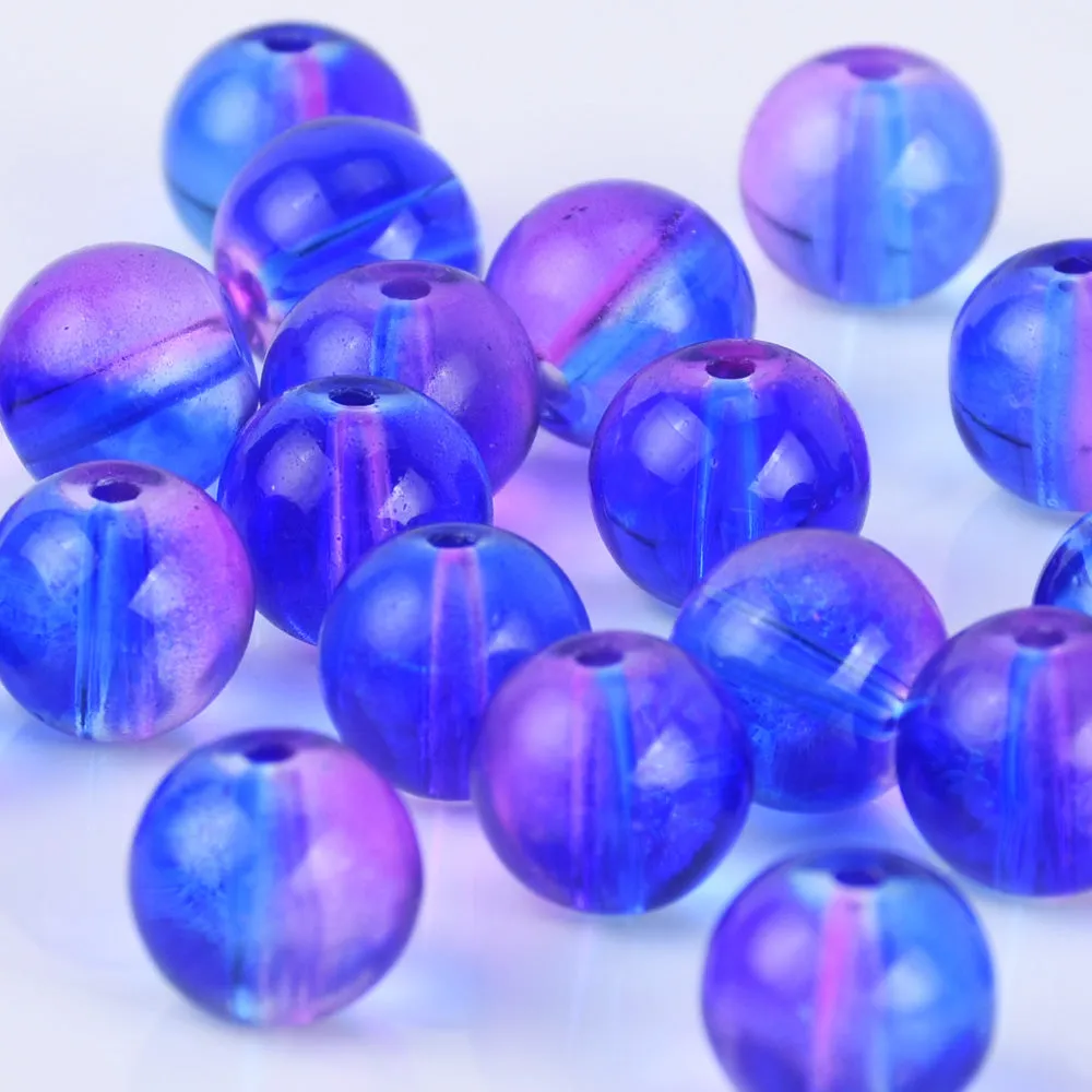 10mm Czech glass round Beads Glass Ball Beads Seed Beads jewelry beads jewelry supply Blue Violet 50pcs