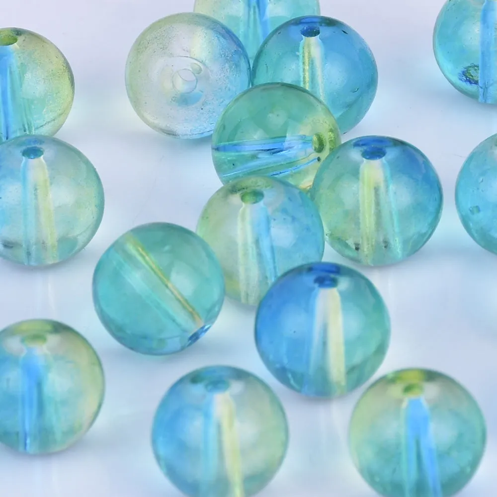 10mm Czech glass round Beads Glass Ball Beads Seed Beads jewelry beads jewelry supply light blue 50pcs