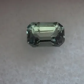 1.11 CTS GORGEOUS LIGHT GREEN COLOR EMERALD CUT MONTANA SAPPHIRE