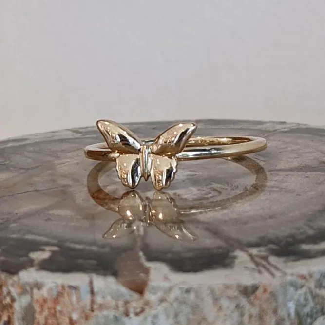 14k Gold Butterfly Ring