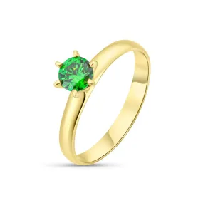 14K Gold Ring with Emerald Stone