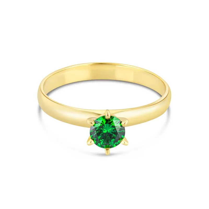 14K Gold Ring with Emerald Stone