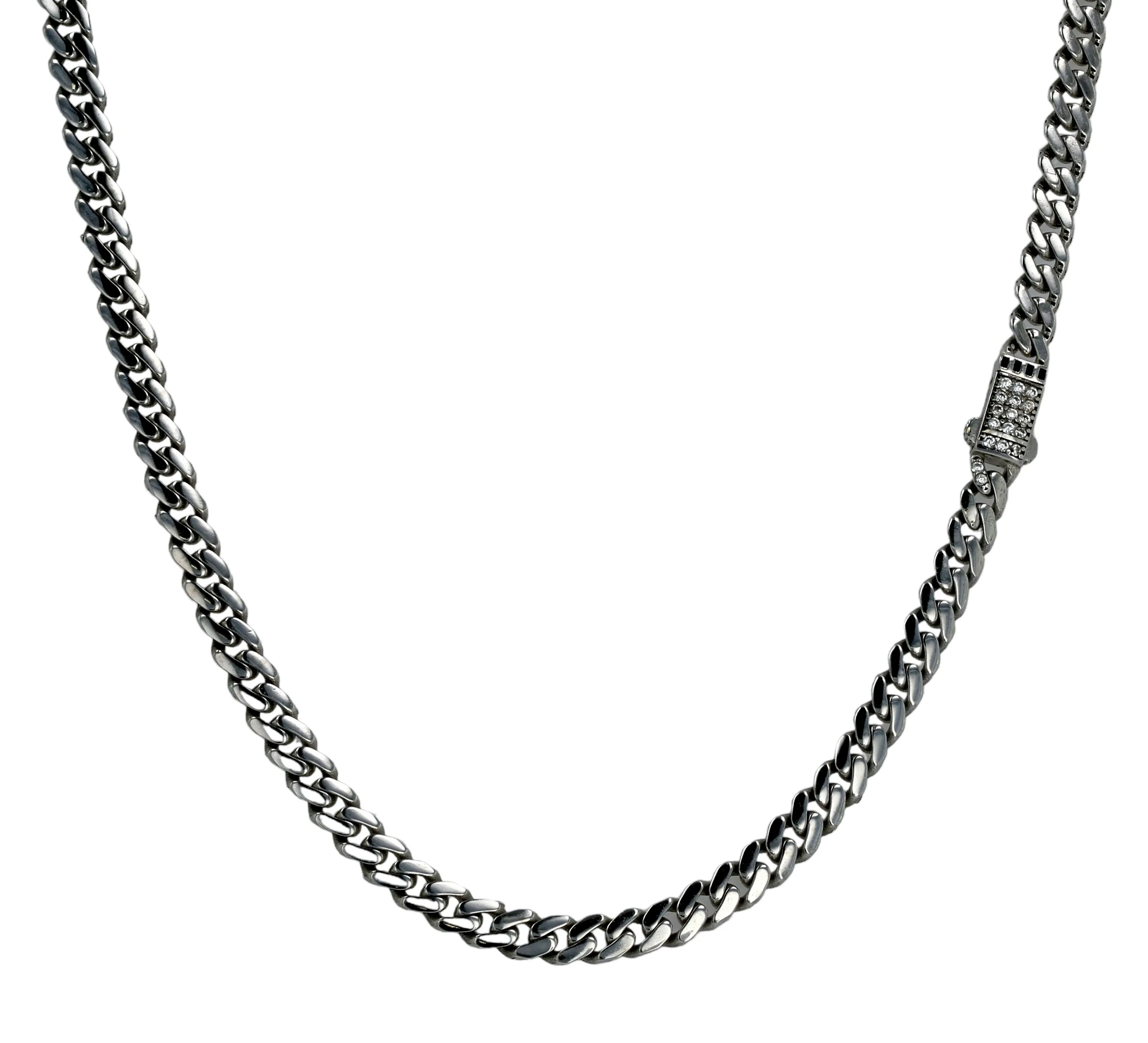 14k White gold baby cuban link