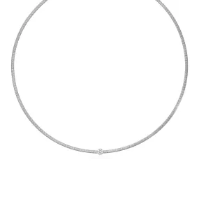 14k White Gold Necklace with Brushed Texture and Diamondsrx96633-17-rx96633-17