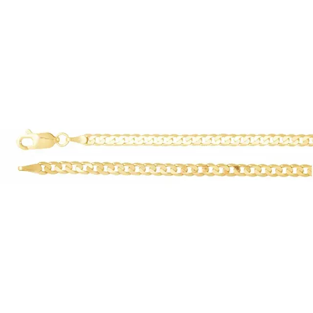 14K Yellow 3mm Curb Chain Necklace