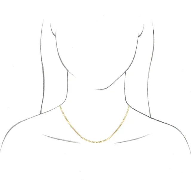 14K Yellow 3mm Curb Chain Necklace