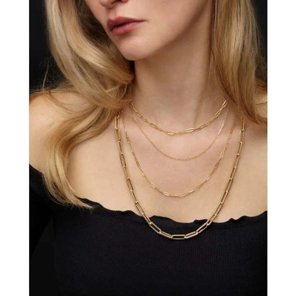 14k Yellow Gold Paperclip Chain