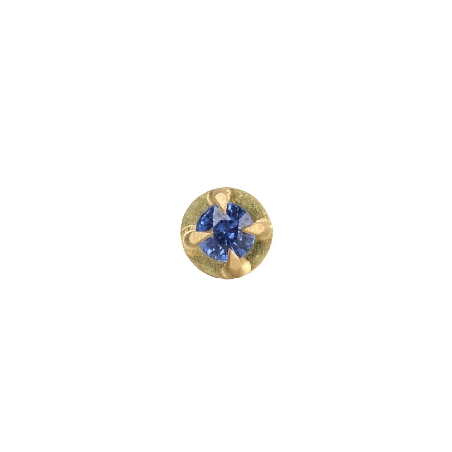 18K Gold Prong-Set Blue Sapphire Stud Earring