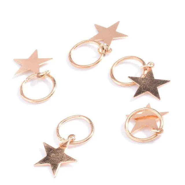 1Set/5Pcs Hair Clip Fashion Girl Punks Shell Star Hair Accessories For Girls Acessorios Para Cabelo#121 SM6