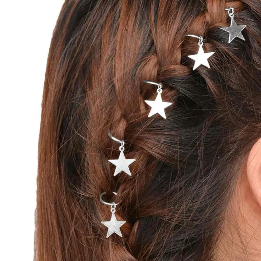 1Set/5Pcs Hair Clip Fashion Girl Punks Shell Star Hair Accessories For Girls Acessorios Para Cabelo#121 SM6