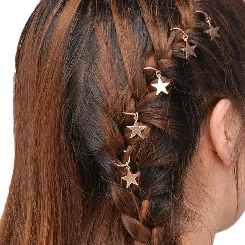 1Set/5Pcs Hair Clip Fashion Girl Punks Shell Star Hair Accessories For Girls Acessorios Para Cabelo#121 SM6