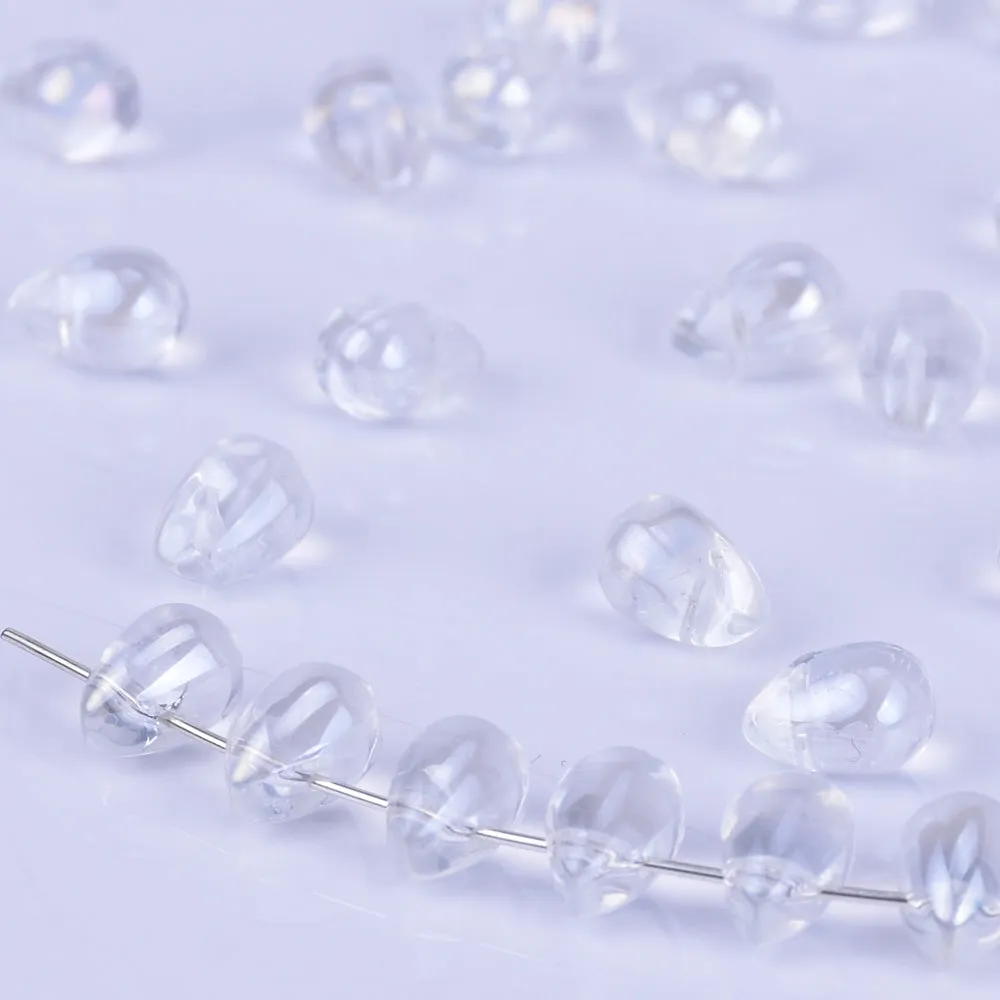 6*9mm Glass Teardrop Beads Czech beads Glass drop Beads Glass Beads Tiny Drops Seed Beads white 50pcs