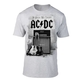 ACDC In Rock We Trust Unisex Tee Grey