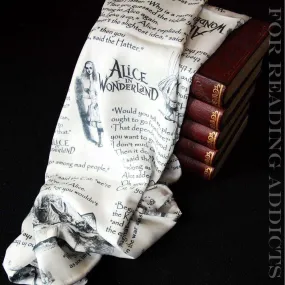 Alice in Wonderland Book Quotes Handmade Infinity Scarf Limited Edition