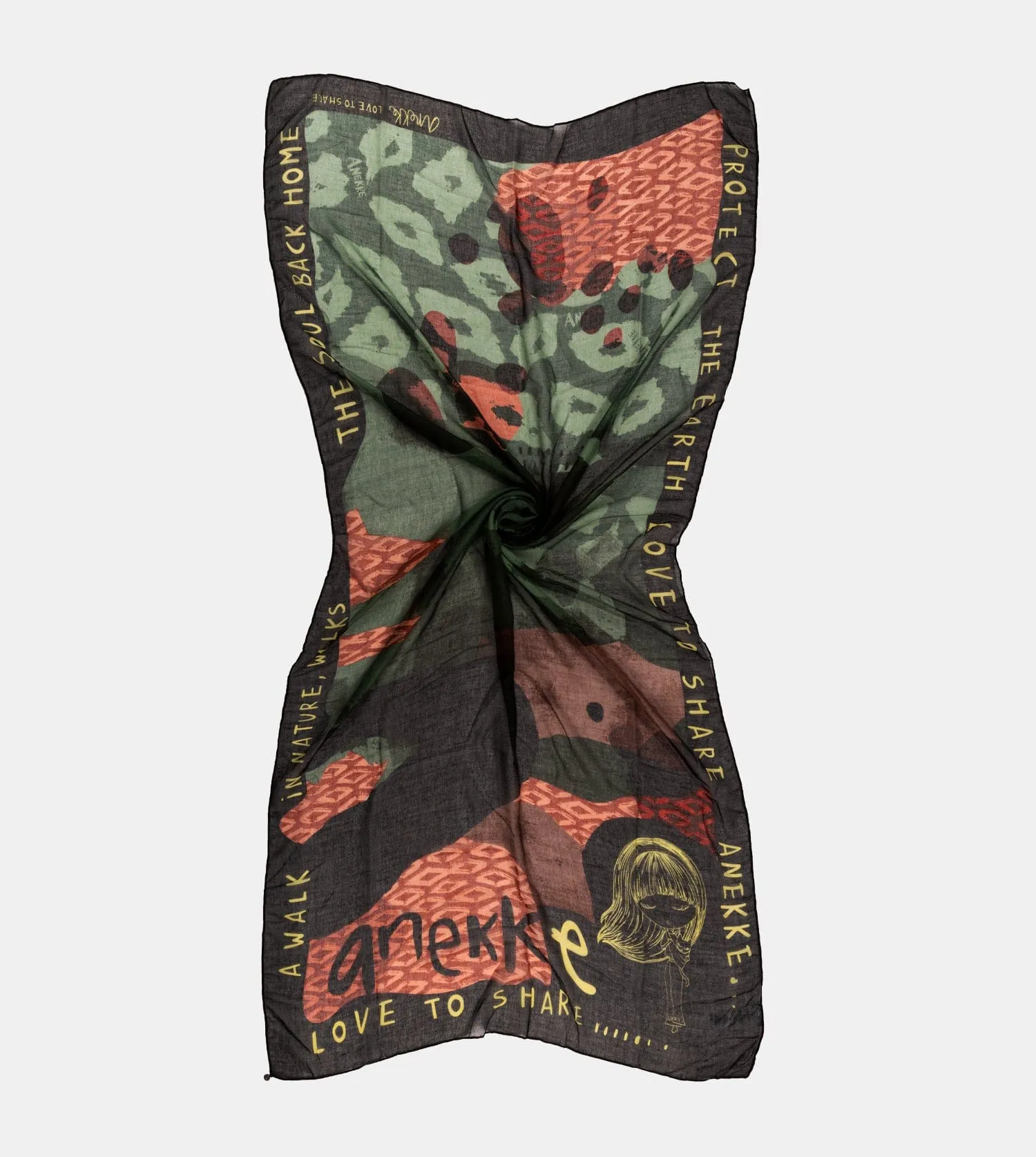 Amazonia green printed scarf