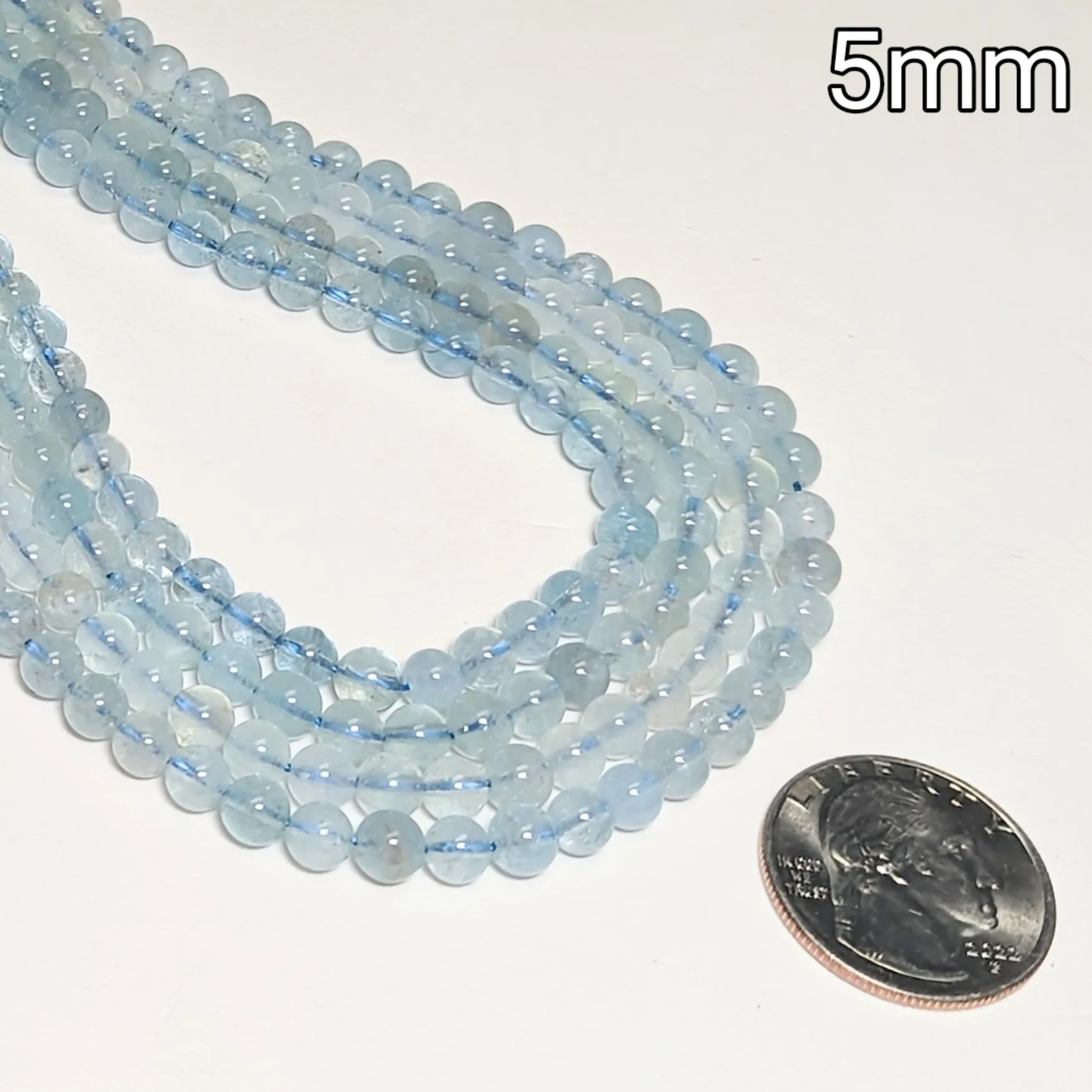 Aquamarine Round Beads