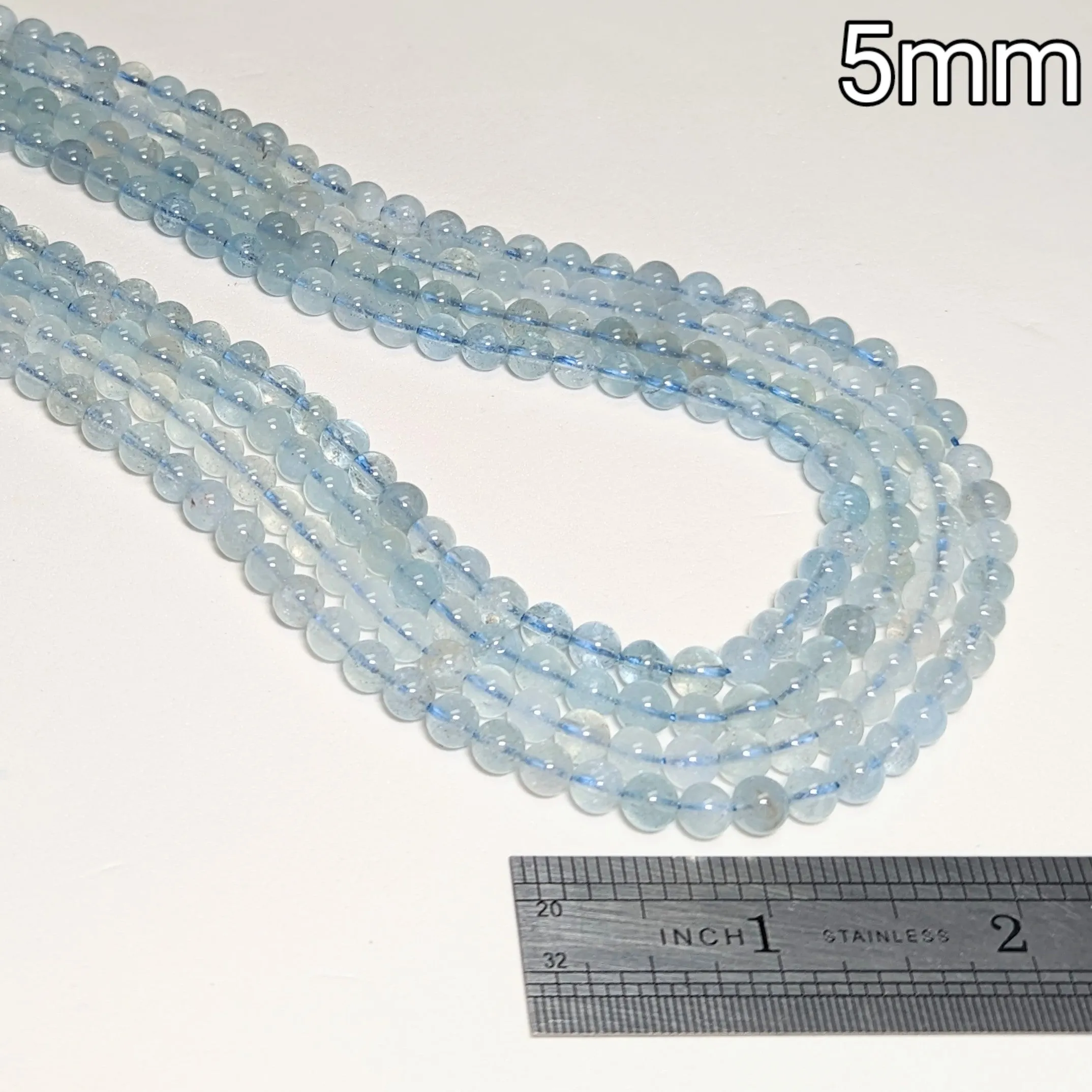 Aquamarine Round Beads