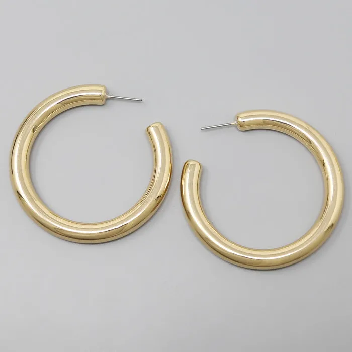 Basic Pipe Hoop Earrings (50 mm)