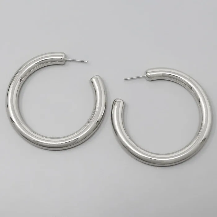 Basic Pipe Hoop Earrings (50 mm)