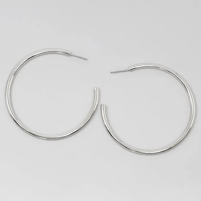 Basic Pipe Hoop Earrings (60 MM)