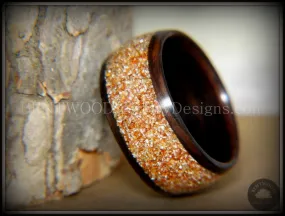 Bentwood Ring - Macassar Ebony with Golden Bronze Glass Inlay