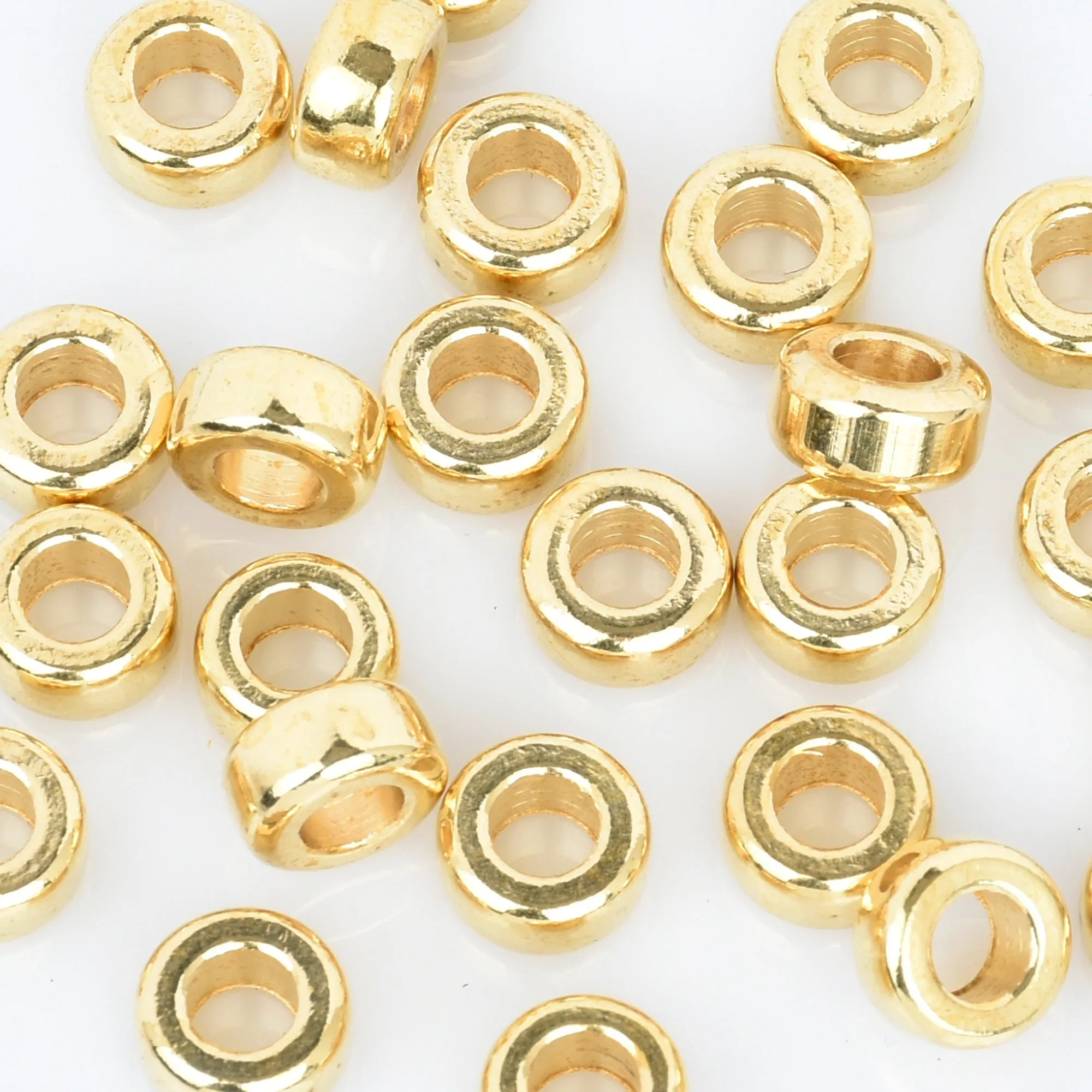 Brass Round Spacer Beads Metal Spacer Beads Spacer Loose Jewelry beads Wholesale Beads 100pcs 102948