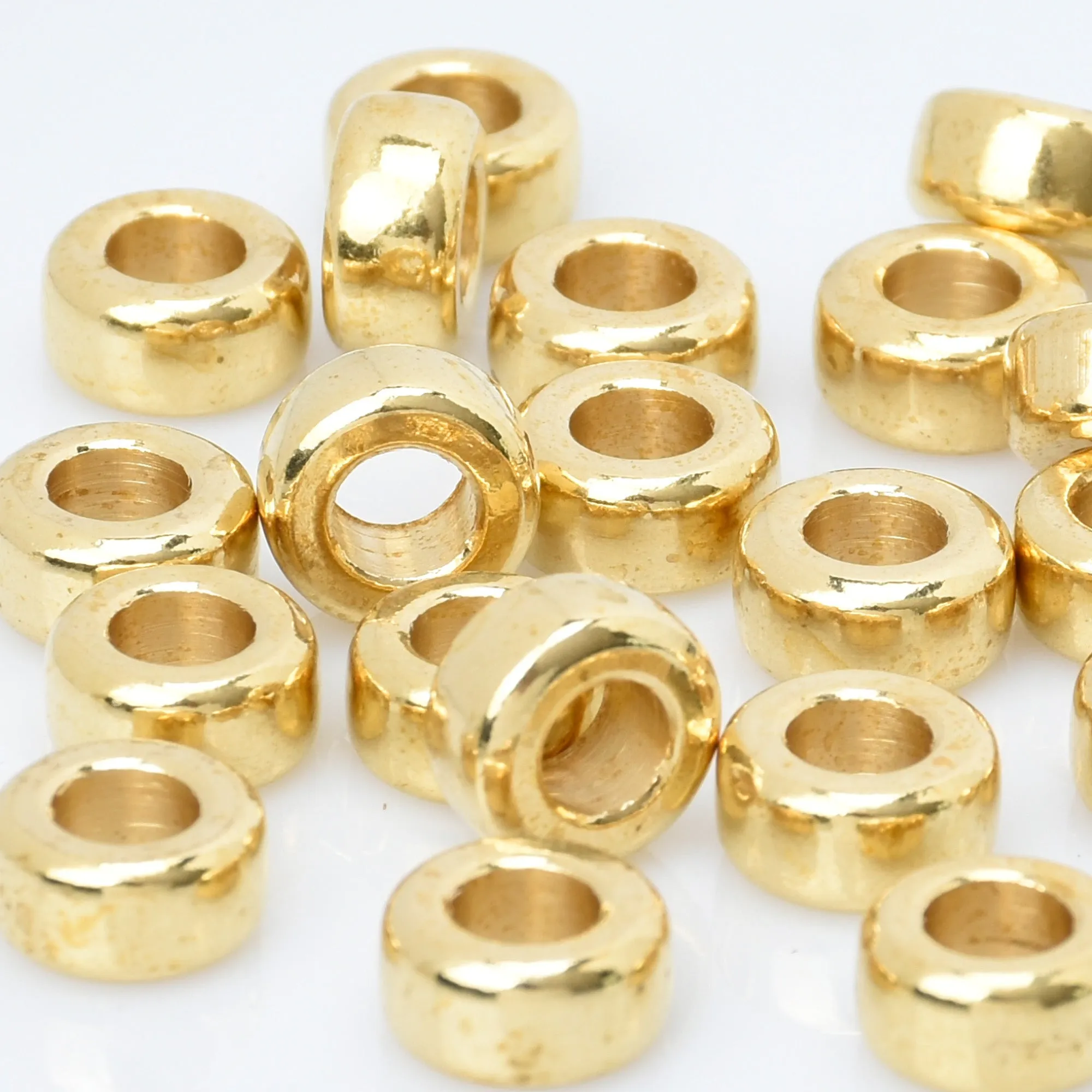 Brass Round Spacer Beads Metal Spacer Beads Spacer Loose Jewelry beads Wholesale Beads 100pcs 102948