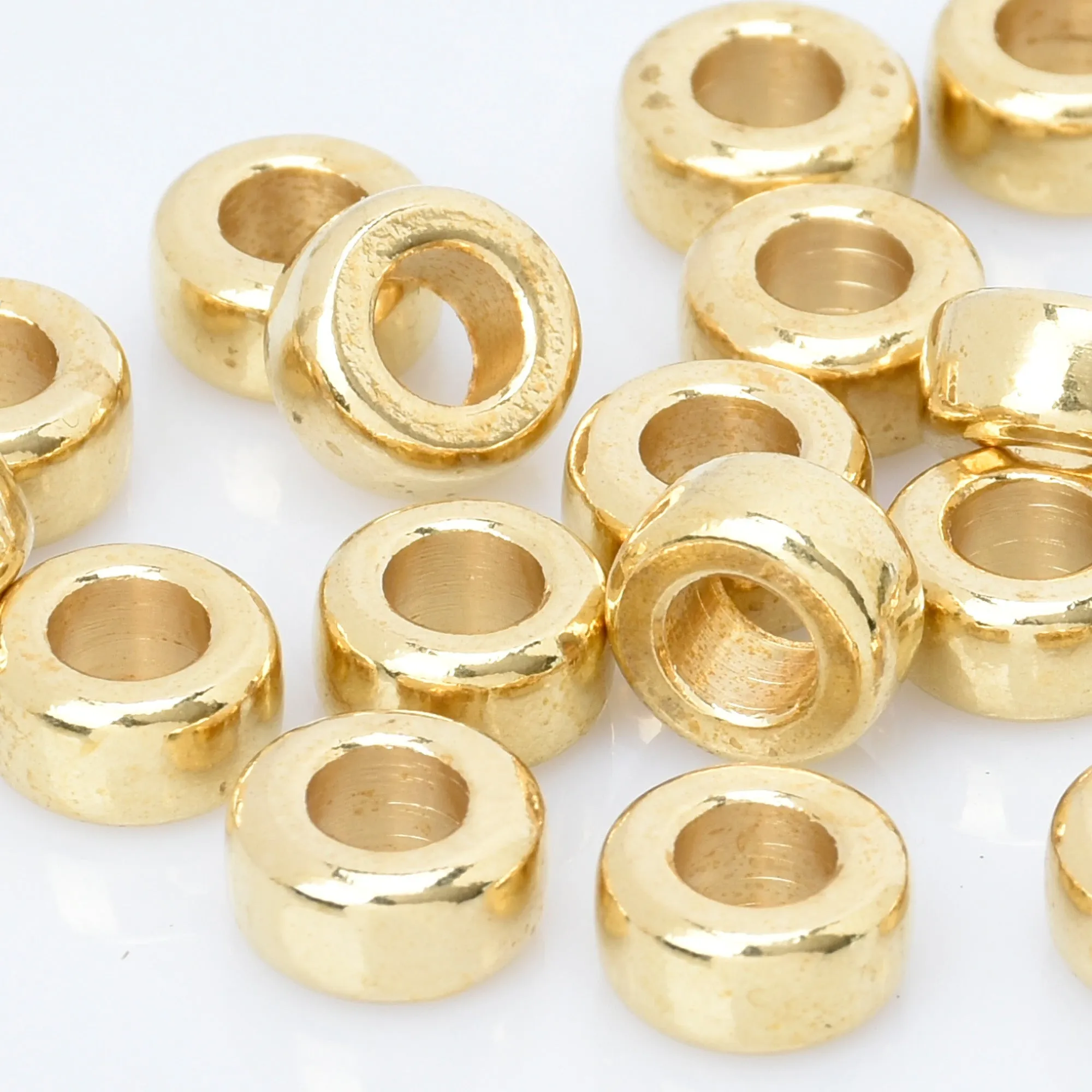 Brass Round Spacer Beads Metal Spacer Beads Spacer Loose Jewelry beads Wholesale Beads 100pcs 102948