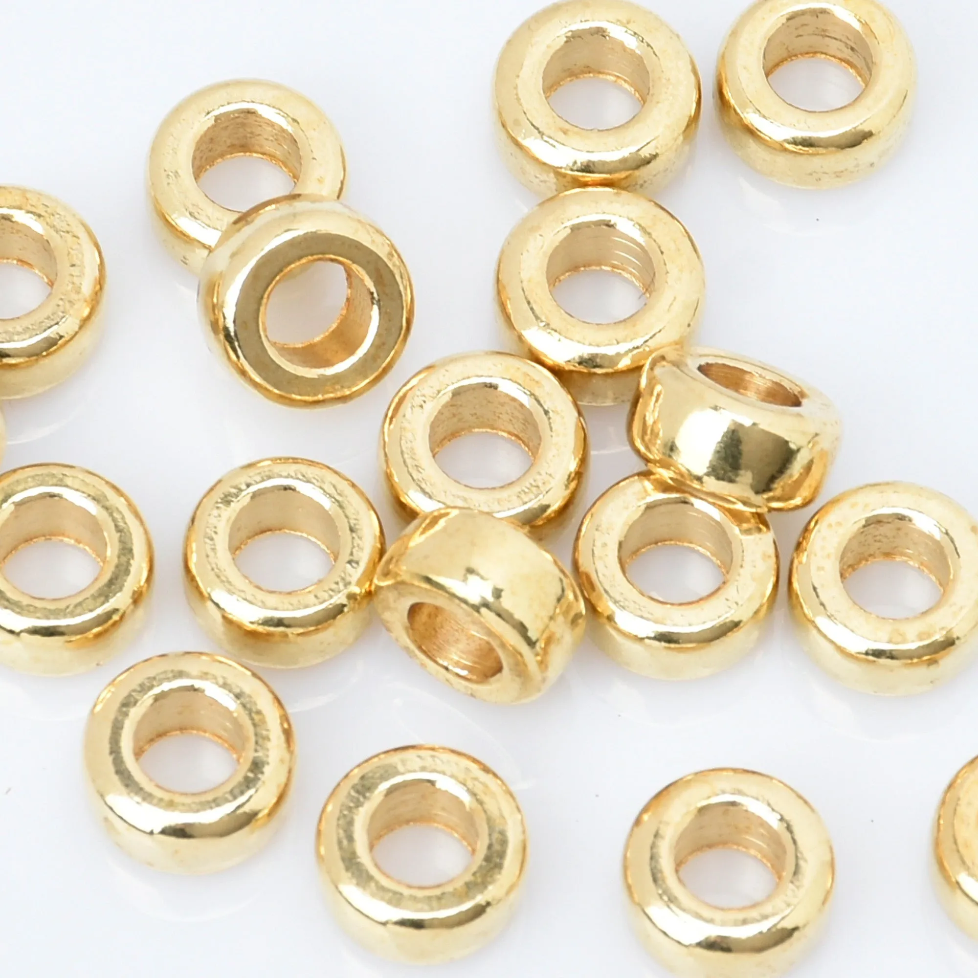 Brass Round Spacer Beads Metal Spacer Beads Spacer Loose Jewelry beads Wholesale Beads 100pcs 102948