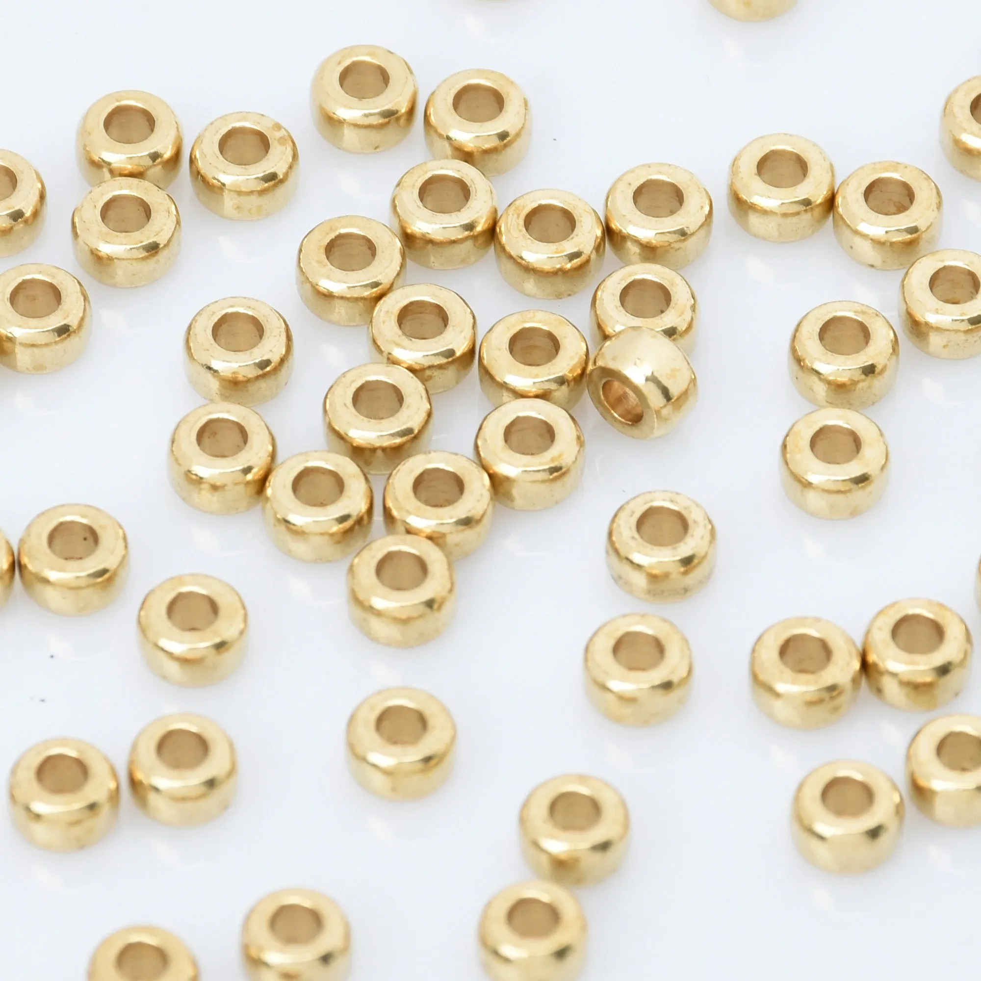 Brass Round Spacer Beads Metal Spacer Beads Spacer Loose Jewelry beads Wholesale Beads 100pcs 102948