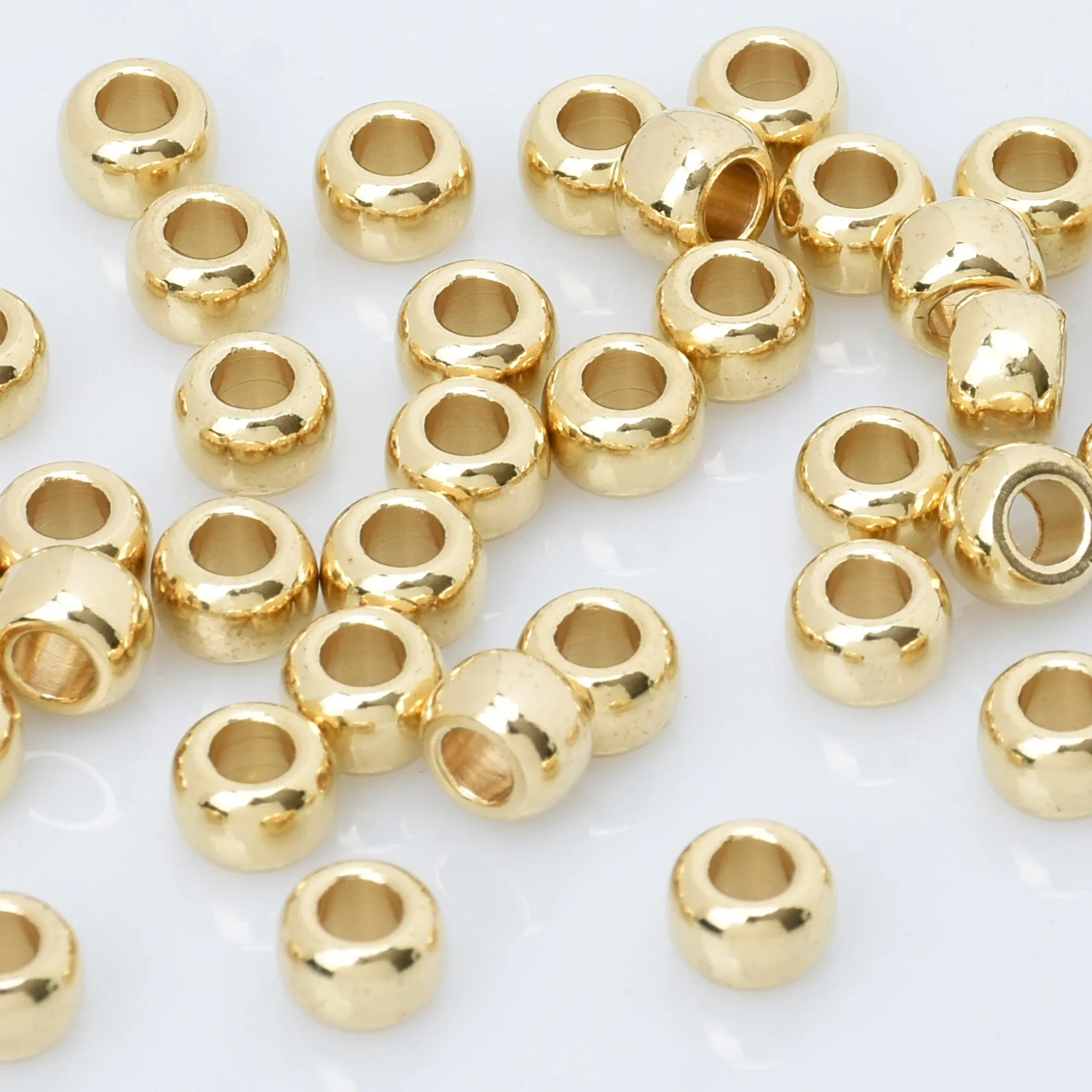 Brass Round Spacer Beads Metal Spacer Beads Spacer Loose Jewelry beads Wholesale Beads 100pcs 102948