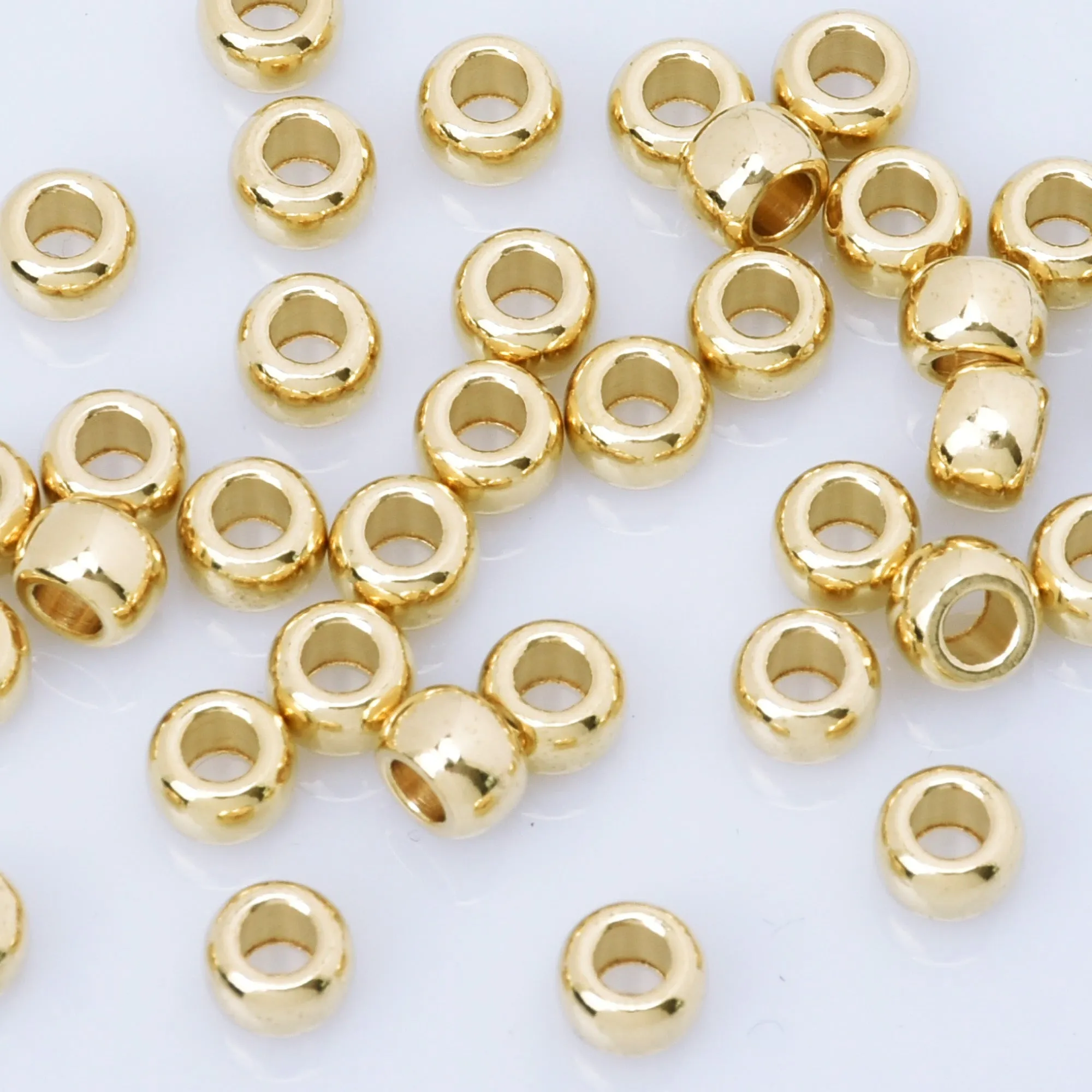 Brass Round Spacer Beads Metal Spacer Beads Spacer Loose Jewelry beads Wholesale Beads 100pcs 102948