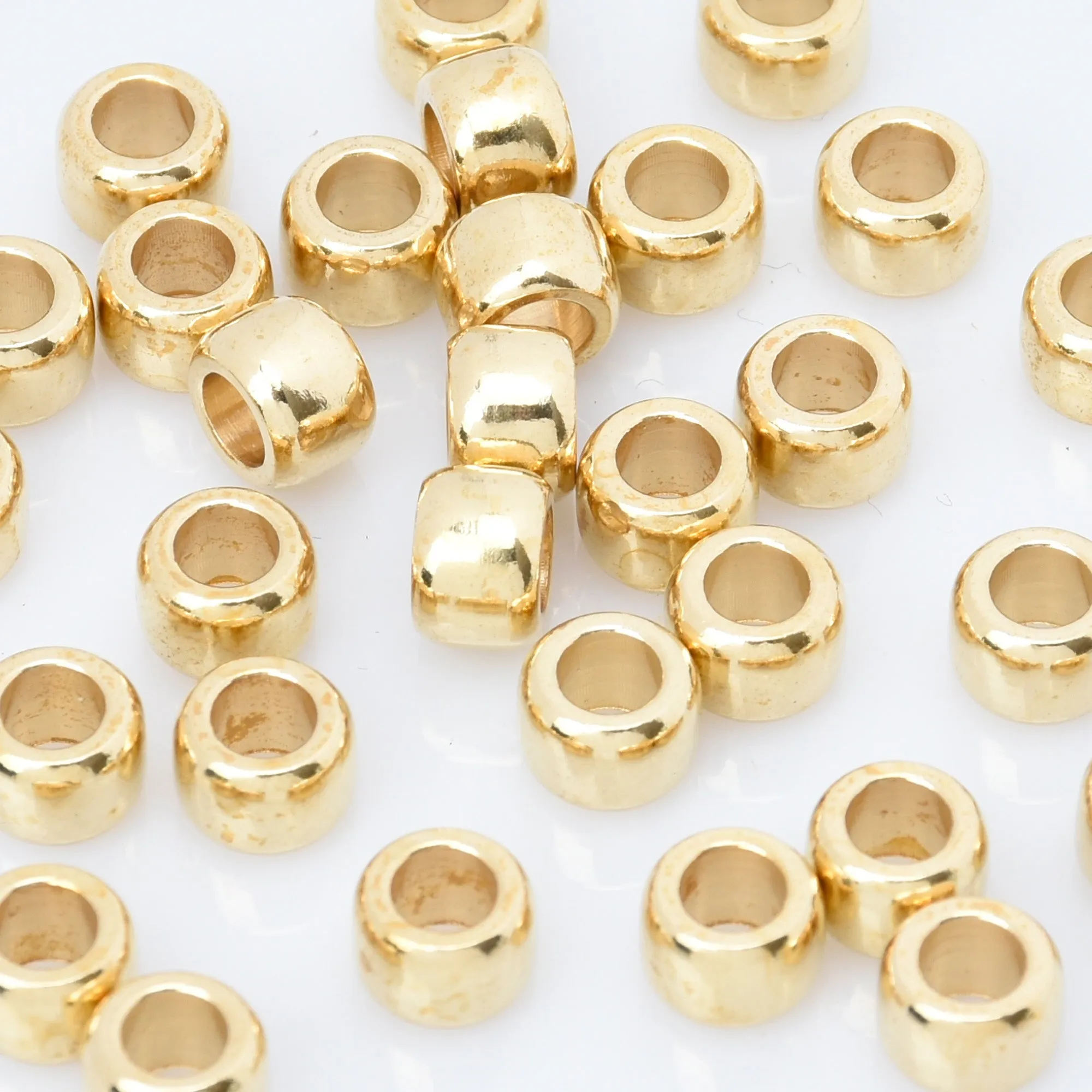 Brass Round Spacer Beads Metal Spacer Beads Spacer Loose Jewelry beads Wholesale Beads 100pcs 102948