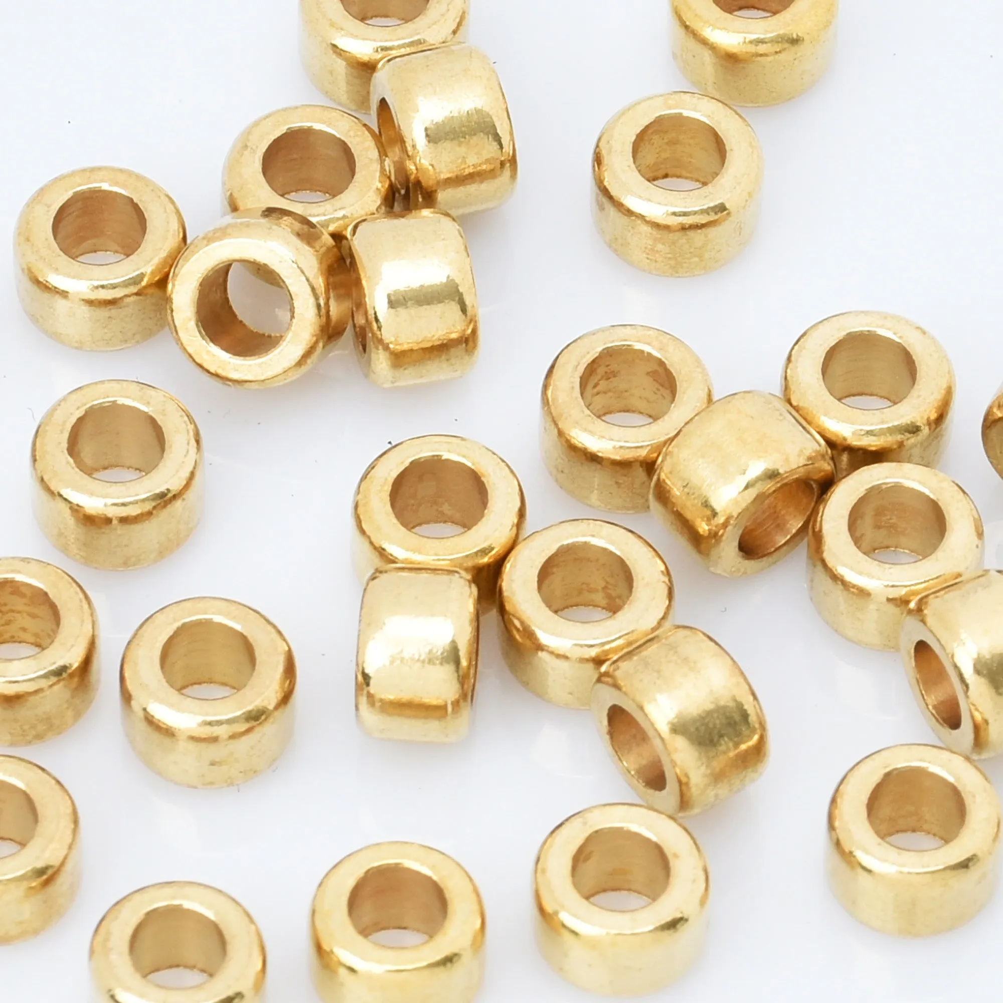 Brass Round Spacer Beads Metal Spacer Beads Spacer Loose Jewelry beads Wholesale Beads 100pcs 102948