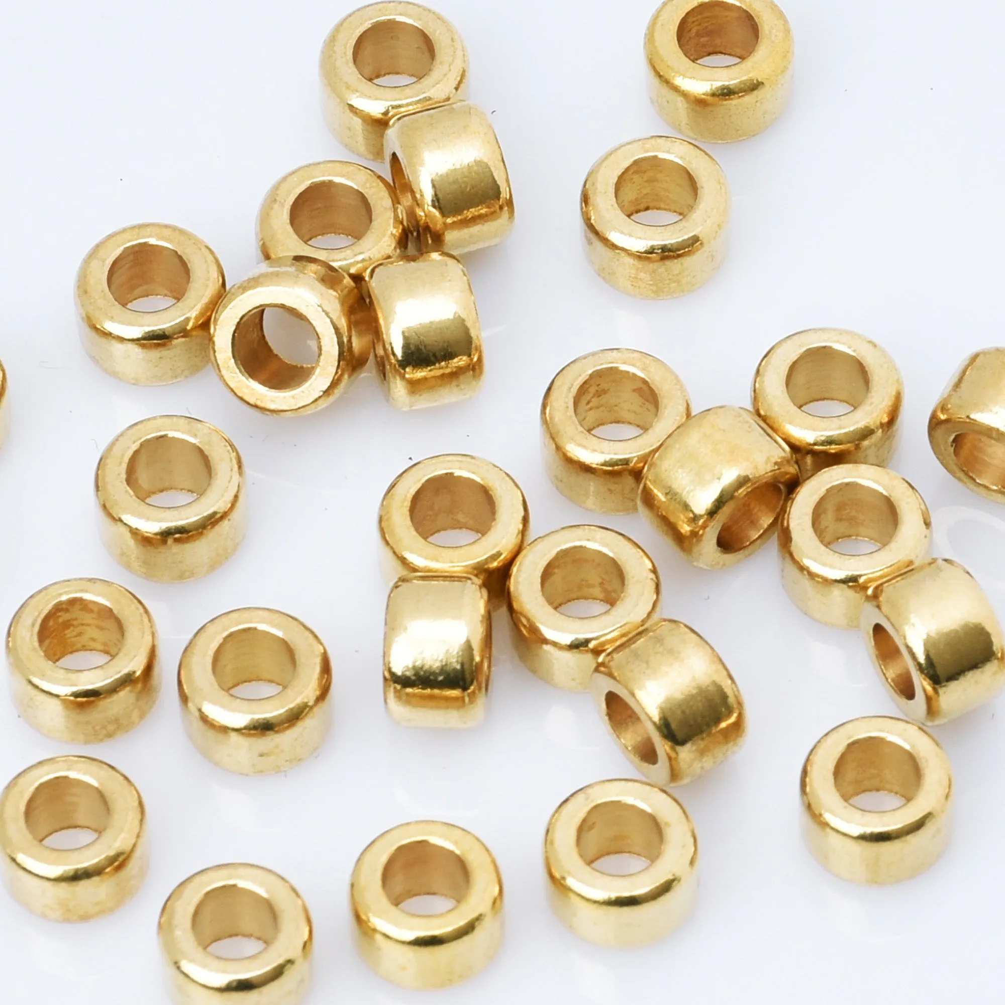 Brass Round Spacer Beads Metal Spacer Beads Spacer Loose Jewelry beads Wholesale Beads 100pcs 102948