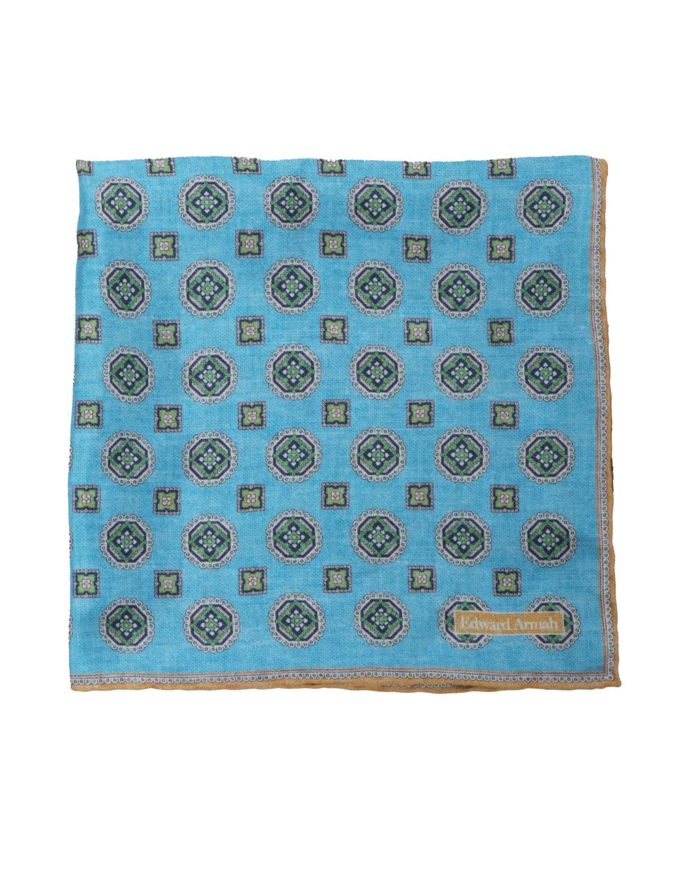 Bright Blue Motif Pocket Square