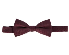 Carlo Visconti Burgundy Self Pattern Bow Tie