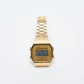 Casio - Vintage Unisex Digital Watch (Gold/Beige)