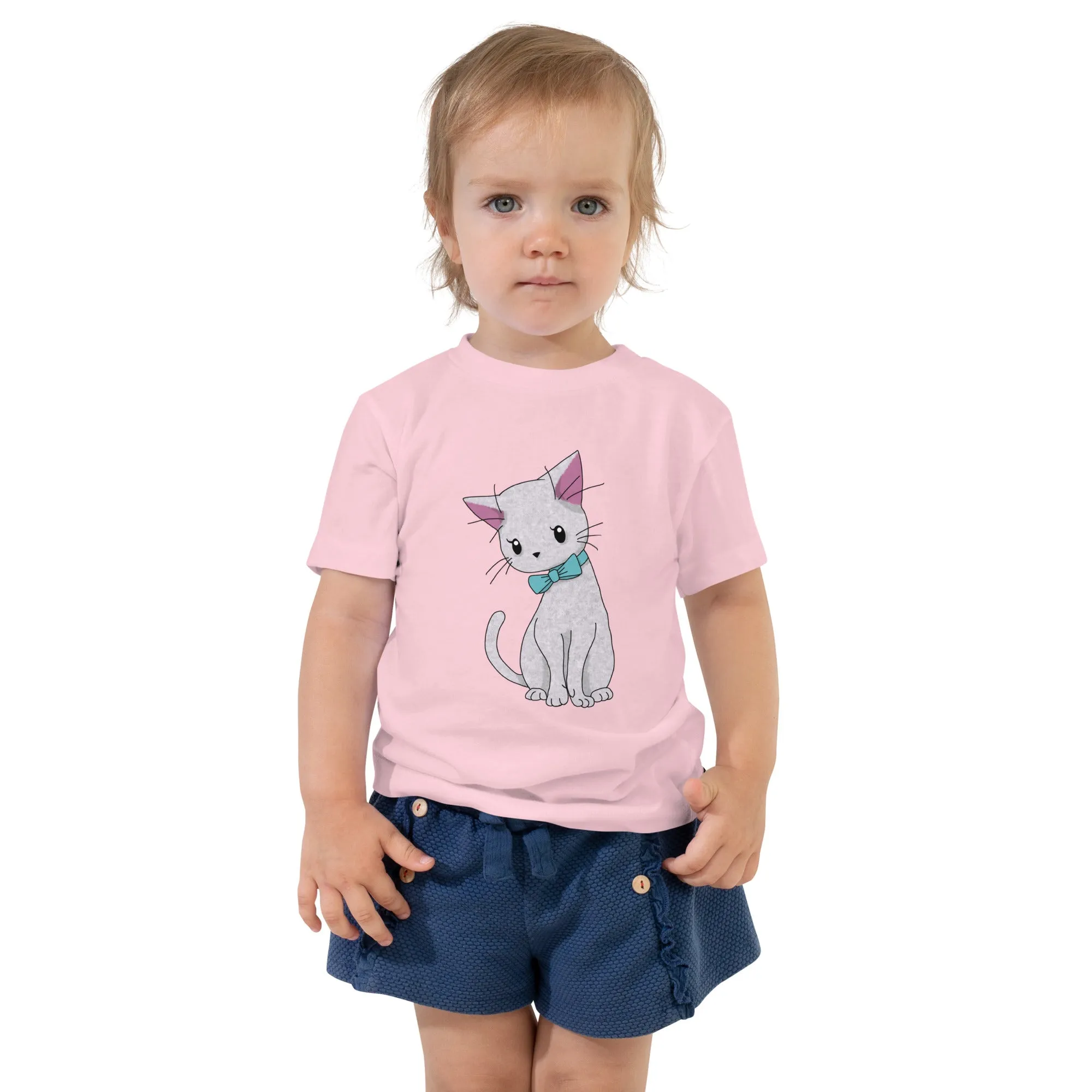 Cat with Bow Tie Toddler Short Sleeve Tee