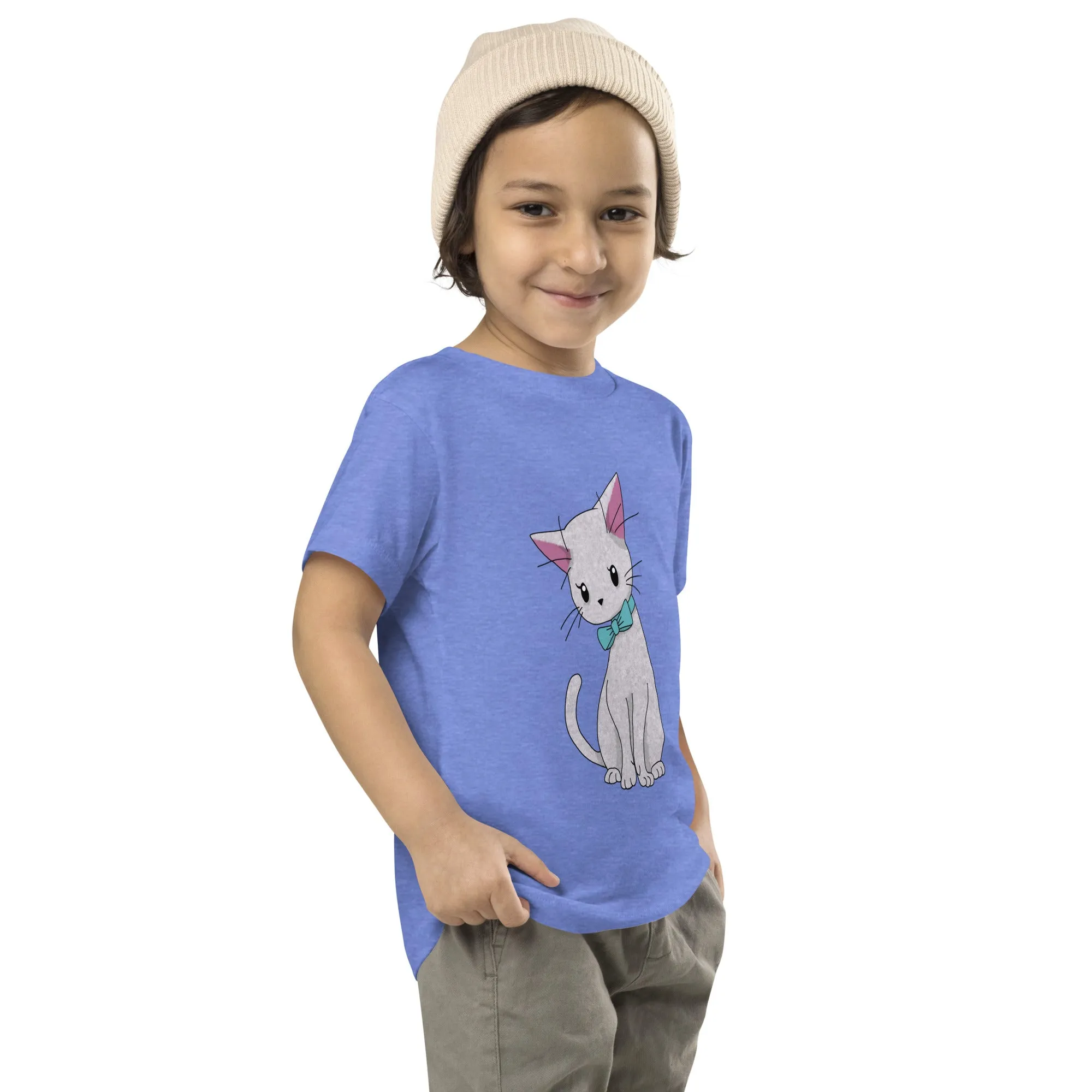 Cat with Bow Tie Toddler Short Sleeve Tee