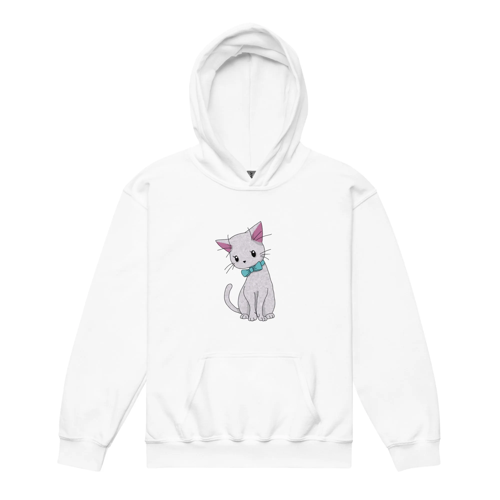 Cat with Bow Tie Youth Heavy Blend Hoodie