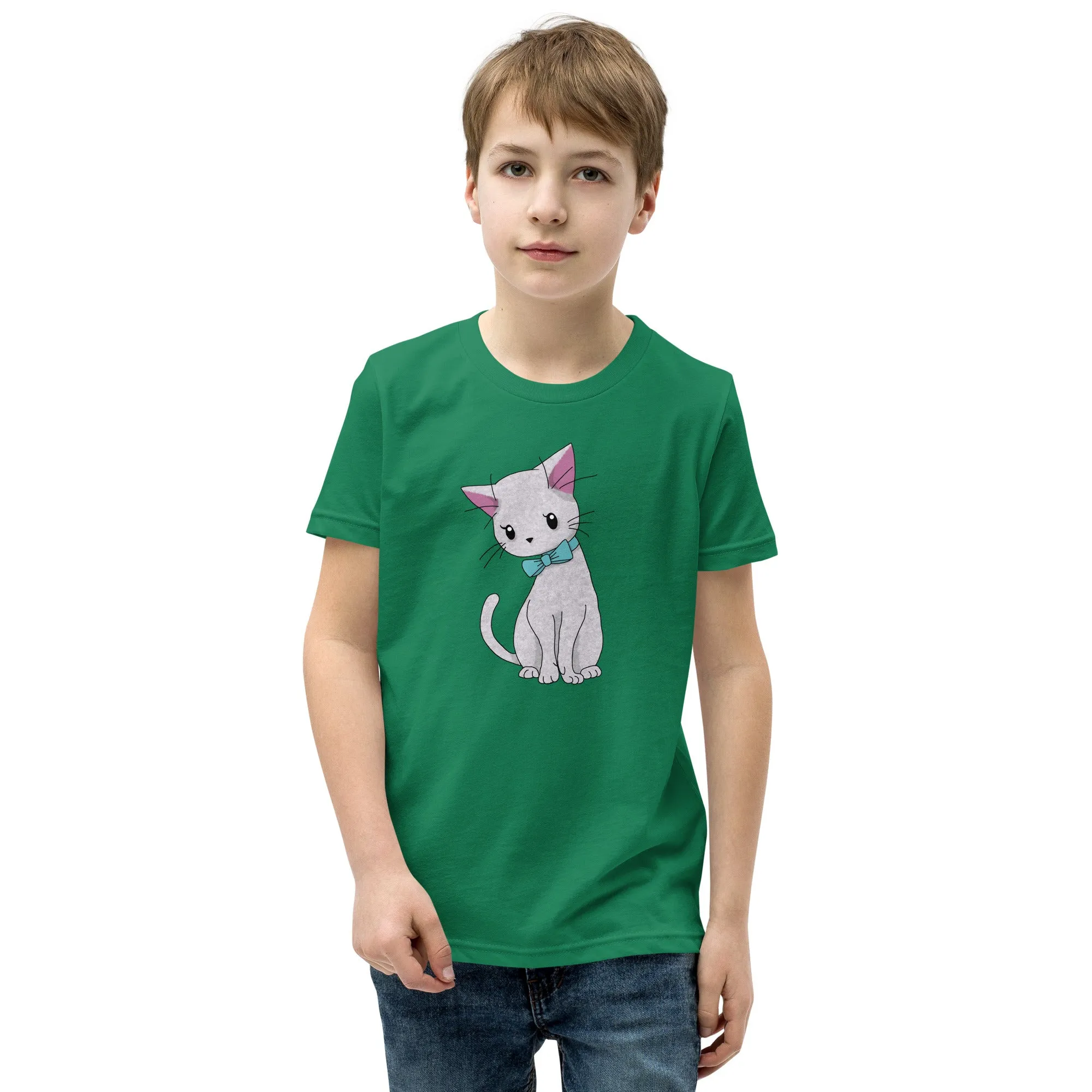 Cat With Bow Tie Youth Short Sleeve T-Shirt