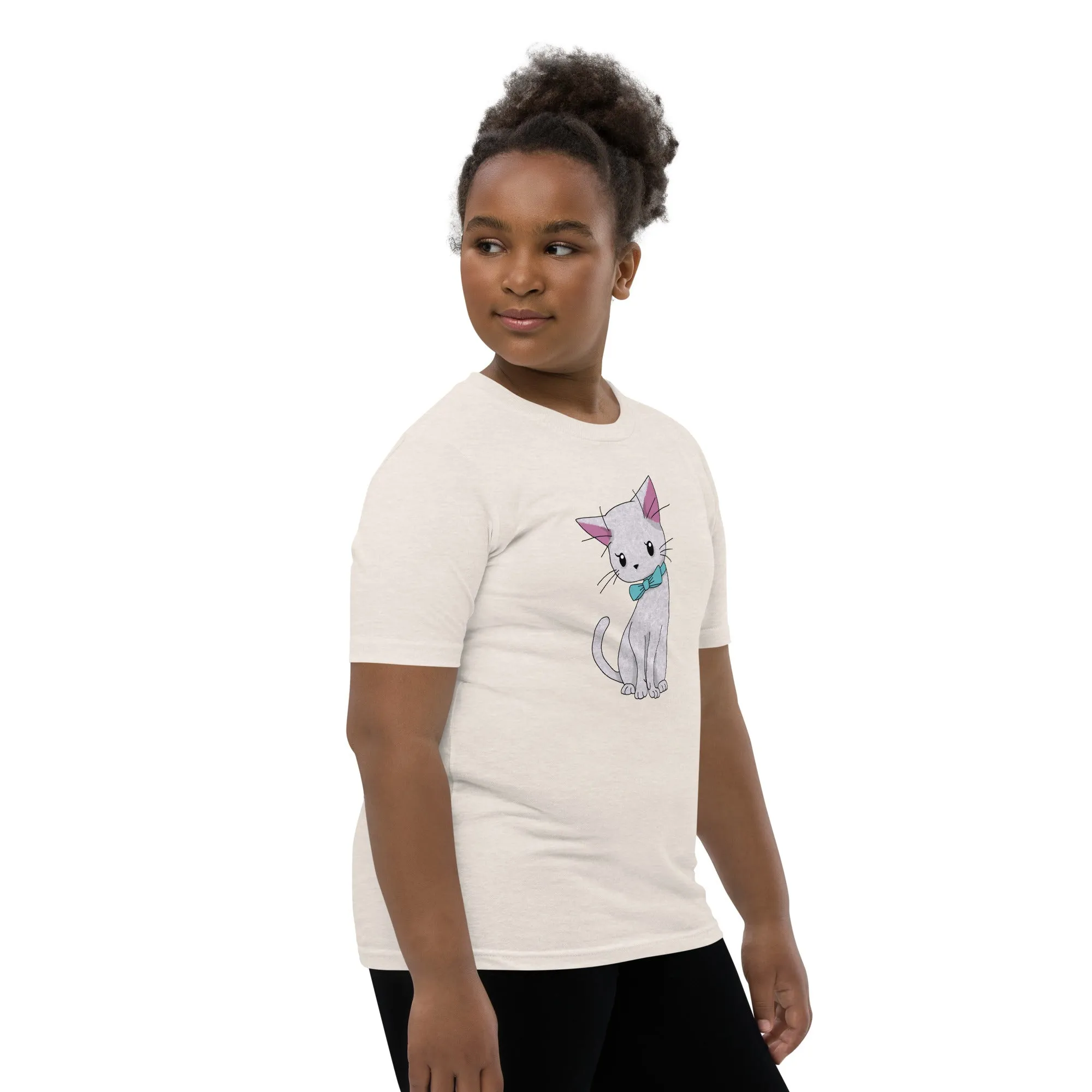 Cat With Bow Tie Youth Short Sleeve T-Shirt