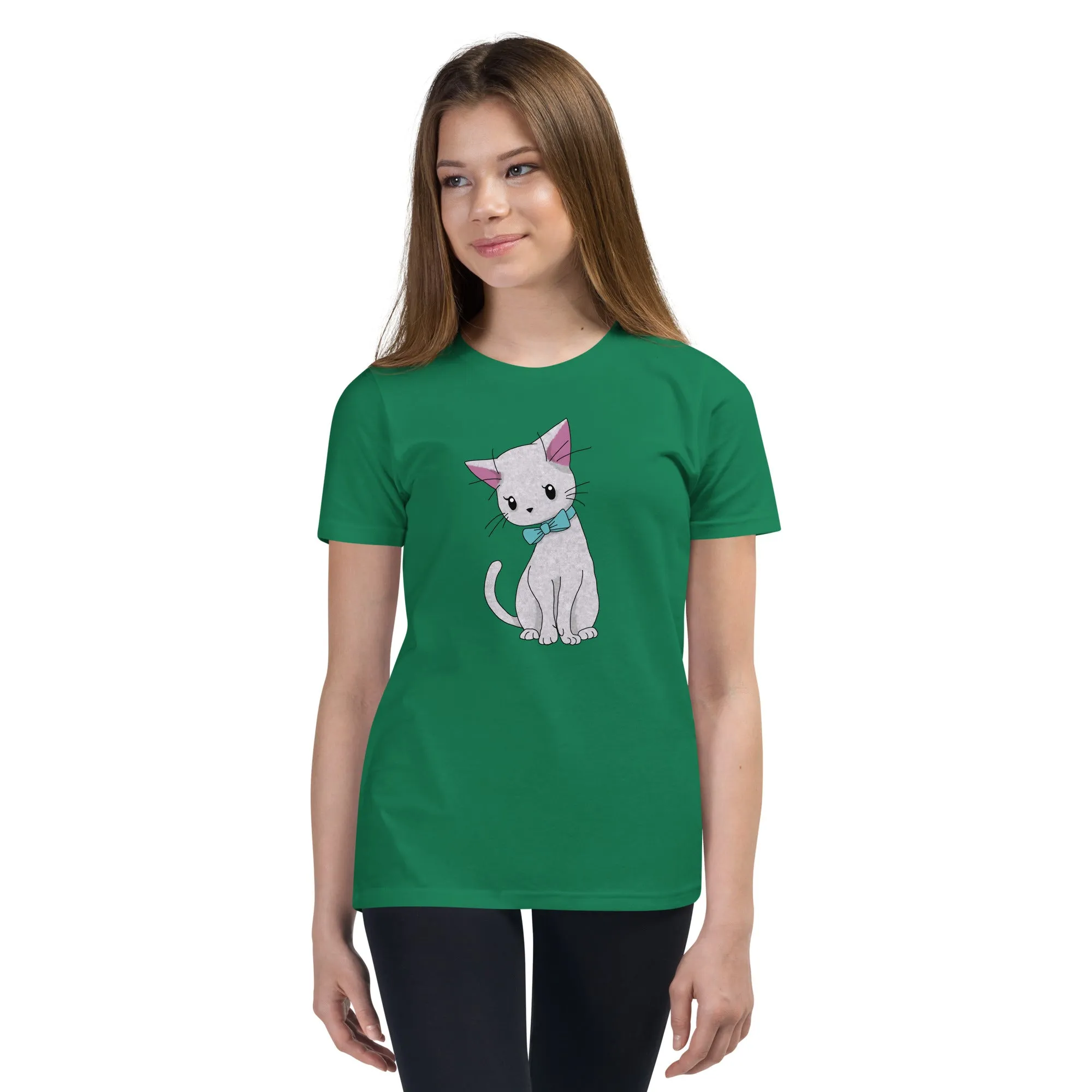 Cat With Bow Tie Youth Short Sleeve T-Shirt