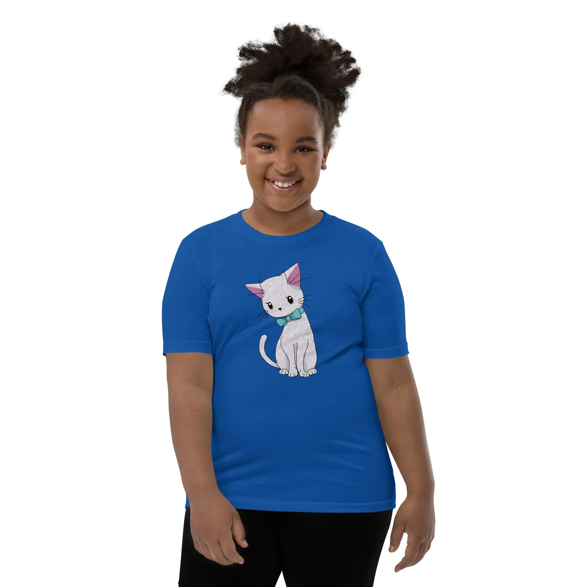 Cat With Bow Tie Youth Short Sleeve T-Shirt