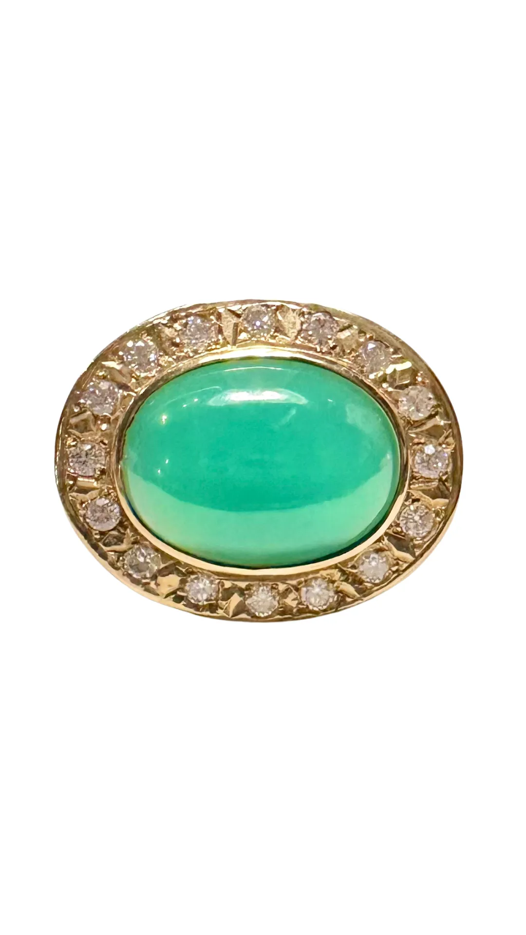 Chrysoprase Brooch